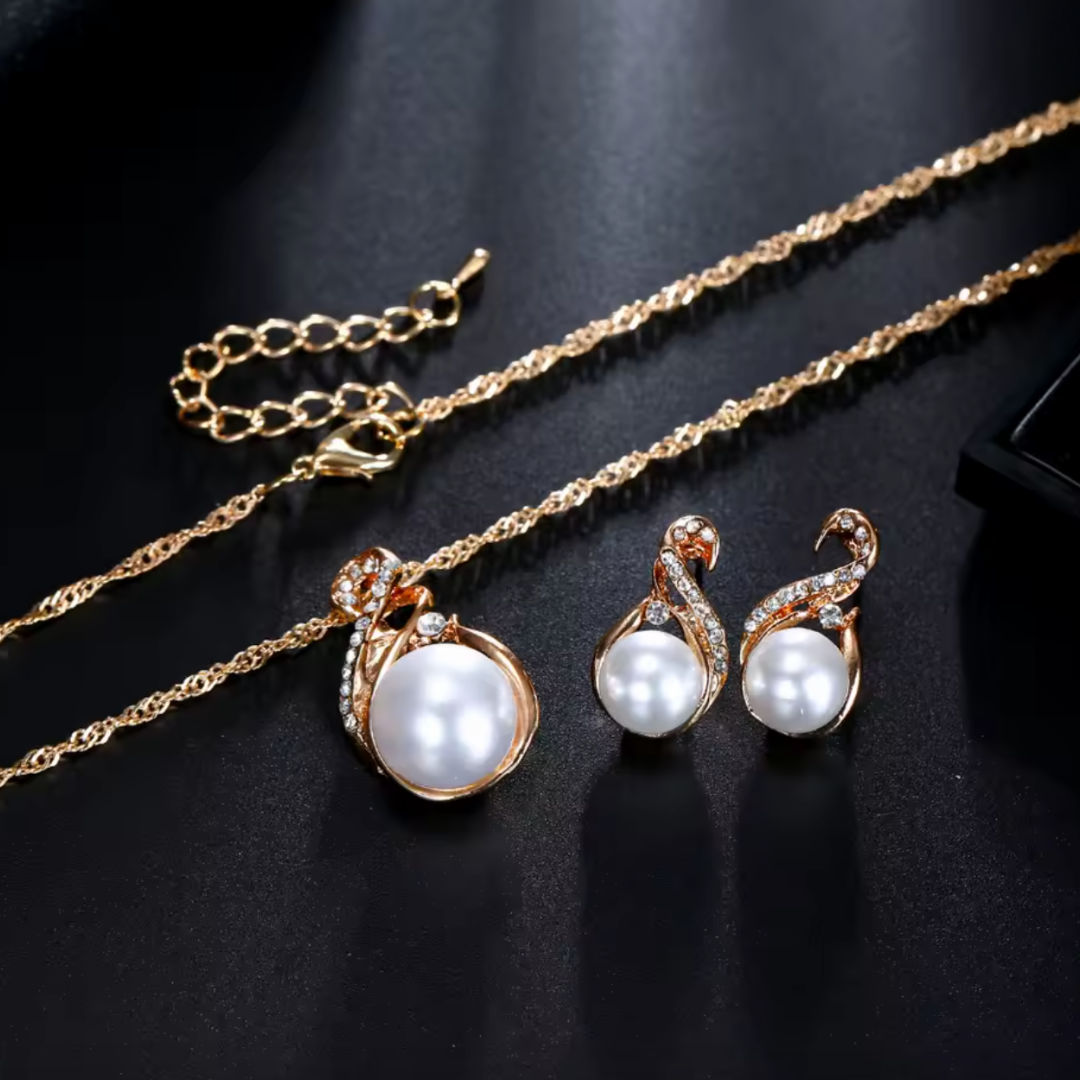 Set Lujo dije y pendientes Encanto de Perlas