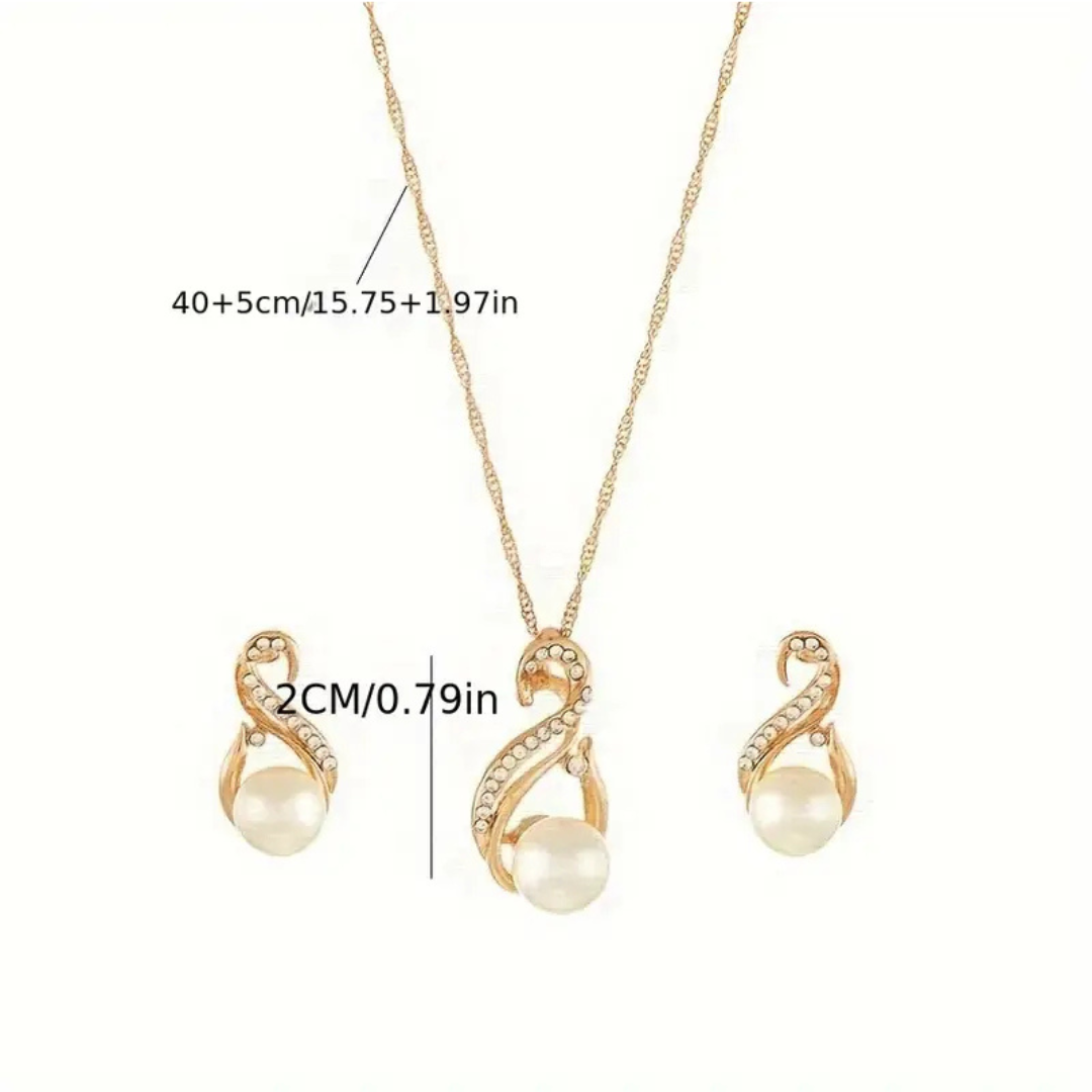 Set Lujo dije y pendientes Encanto de Perlas