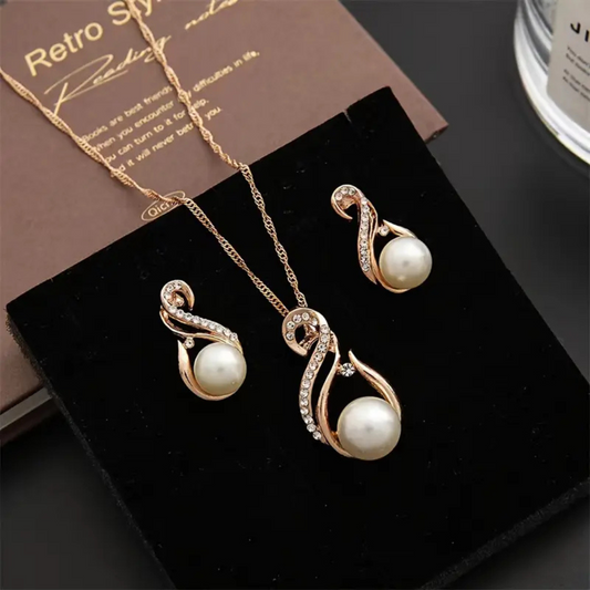 Set Lujo dije y pendientes Encanto de Perlas